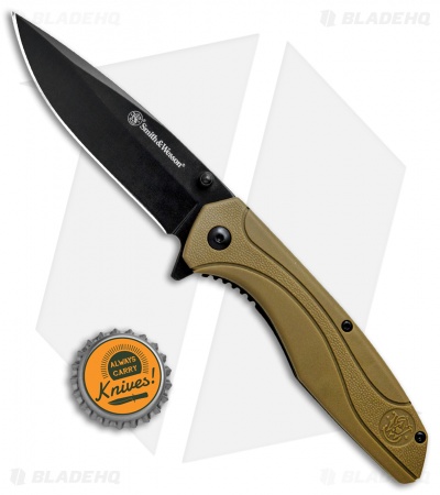 Smith & Wesson Liner Lock Folding Knife Coyote Tan (3.5" Black) 1084312