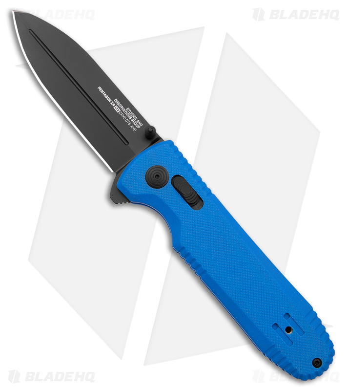 SOG Pentagon XR LTE Flipper Knife Blue G-10/CF - Blade HQ
