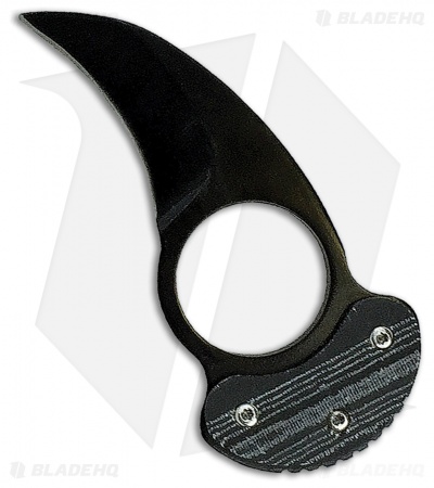 ABKT Saber Fixed Blade Neck Knife Black/Gray G-10 (1.5" Black) AB011
