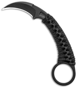 Bastinelli PiKa Picoeur Karambit Fixed Blade Knife Wrapped (1" Black)