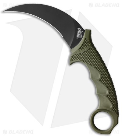 Cold Steel Karambit Steel Tiger Fixed Blade Knife OD Green (4.75" Black) 