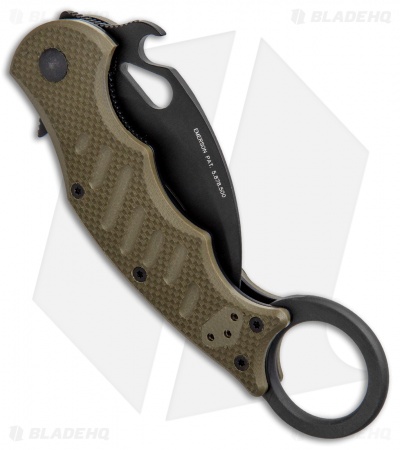 Fox Karambit Liner Lock Knife OD Green G-10 (2.5" Black) 599OD