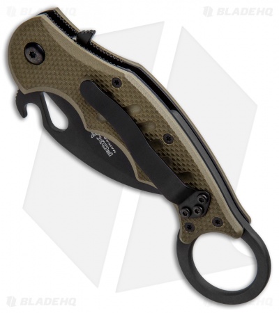Fox Karambit Liner Lock Knife OD Green G-10 (2.5" Black) 599OD