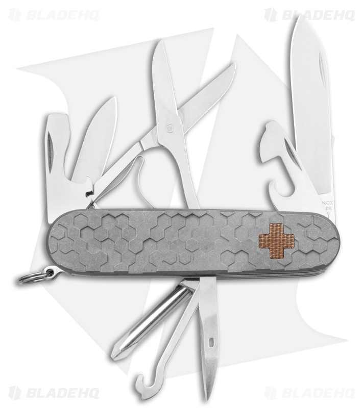 Daily Customs 91.3 SAK + Honeycomb 3D BS Ti/Micarta Cross (Without Tool Slots)