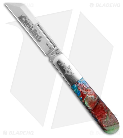 Bear & Son Barlow Slip Joint Knife Coral Reef Resin Handle (3.1" Polish)
