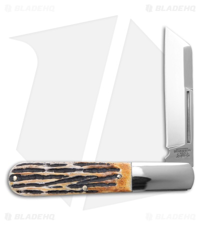 Bear & Son Barlow Knife 3.25" Genuine India Stag Bone 5180