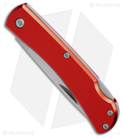 Bear & Son Small Farmhand Lock Back Knife Red Aluminum (2.75" Satin)