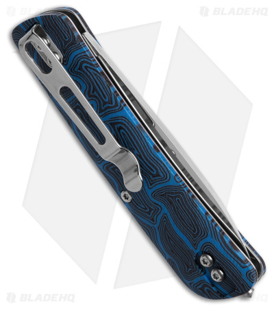 Boker Tech Tool Slip Joint Knife Blue Damascus G-10  (2.79" Satin ) 01BO557