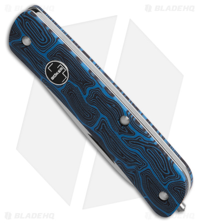 Boker Tech Tool Slip Joint Knife Blue Damascus G-10  (2.79" Satin ) 01BO557