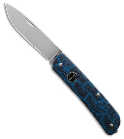 Boker Tech Tool Slip Joint Knife Blue Damascus G-10  (2.79" Satin ) 01BO557