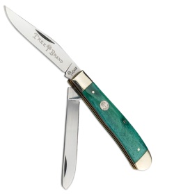 Boker Trapper Knife 4.125" Smooth Green Bone 110829