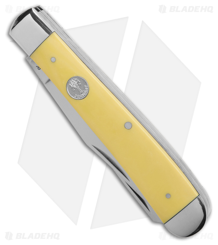 Boker Trapper Traditional Pocket Knife Yellow Delrin (Satin D2)