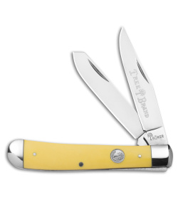 Boker Trapper Traditional Pocket Knife Yellow Delrin (Satin D2)