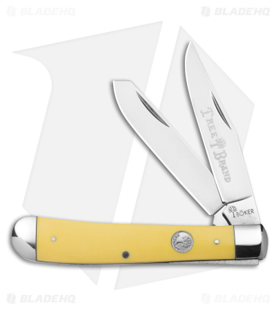Boker Trapper Traditional Pocket Knife Yellow Delrin (Satin D2)