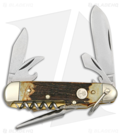 Boker Camp Knife 2.50" Brown Stag 110182HH