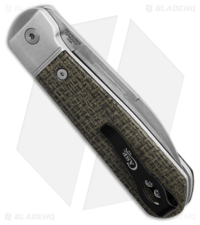 Case Knives Bridgeline Knife 3.96" Black Burlap Micarta (Highbanks) 42230