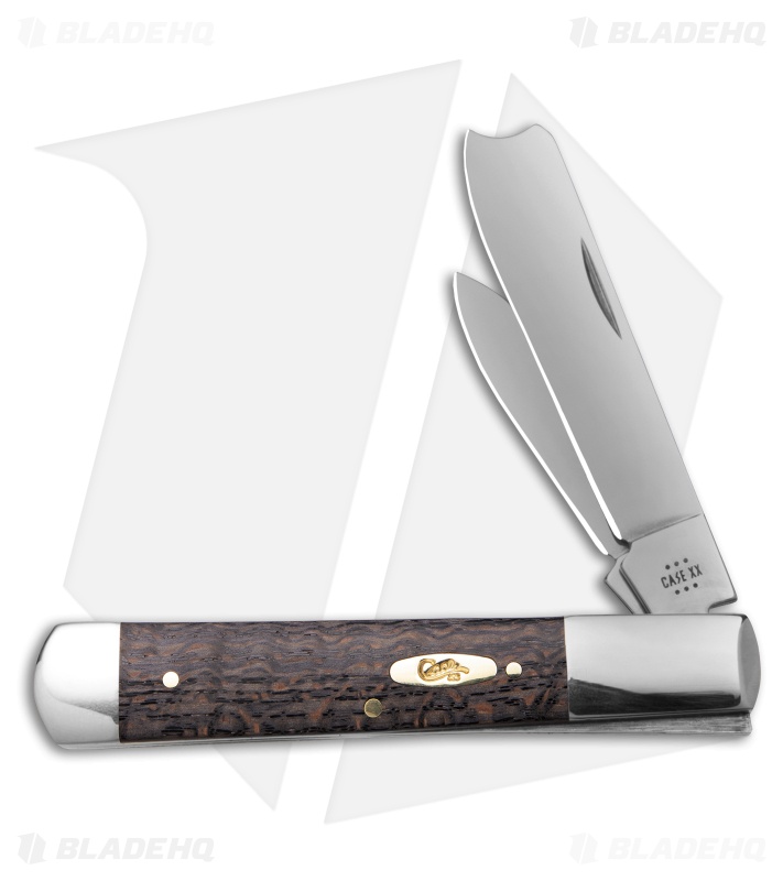 Case Razor Knife 3.9" Black Curly Oak Wood (72005RAZ SS) 14006