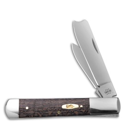Case Razor Knife Black Curly Oak Wood Polished SS