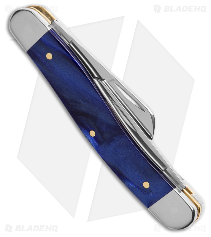 Case Medium Stockman Knife Blue Pearl Kirinite Polished SS