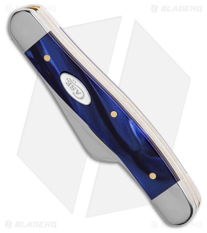 Case Medium Stockman Knife Blue Pearl Kirinite Polished SS