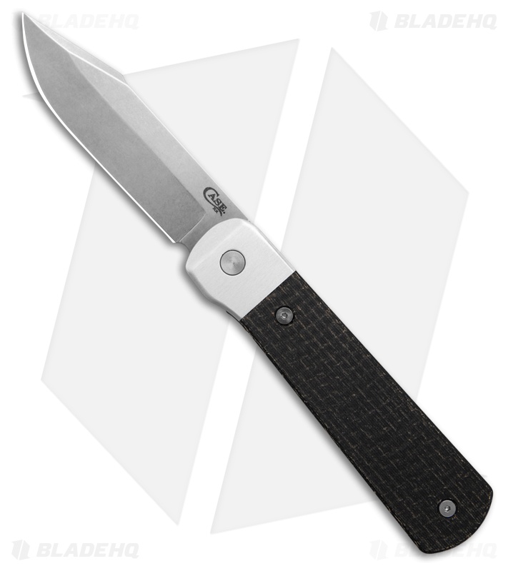 Case Knives Bridgeline Knife 3.96" Smooth Black Burlap Micarta (Longhouse) 50910
