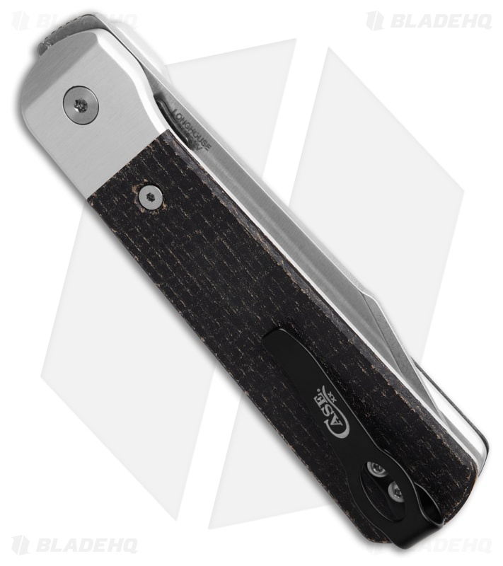 Case Knives Bridgeline Knife 3.96" Smooth Black Burlap Micarta (Longhouse) 50910