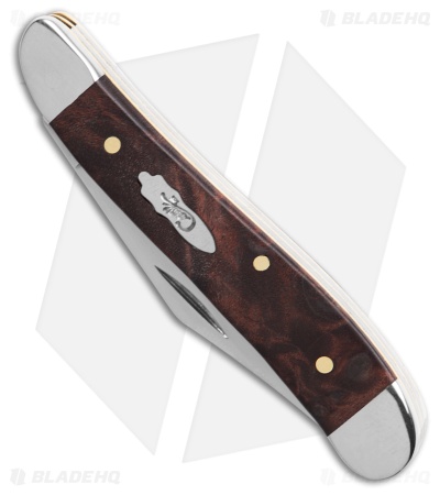 Case Pocket Knife Brown Maple Burl Wood Peanut (7220 SS) 64059