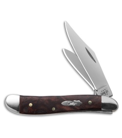 Case Pocket Knife Brown Maple Burl Wood Peanut (7220 SS) 64059