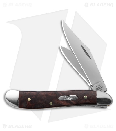 Case Pocket Knife Brown Maple Burl Wood Peanut (7220 SS) 64059