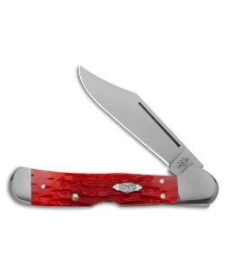 Case Pocket Knife Dark Red Bone Peach Seed Jig CopperLock (61549L CS) 31946