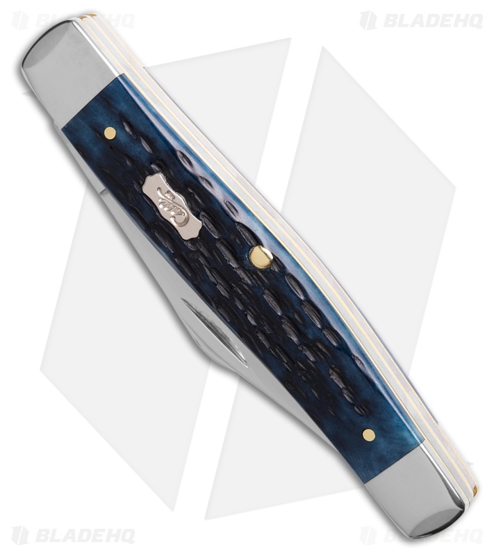 Case Knives Large Stockman Knife 4.25" Mediterranean Blue Jigged Bone (6375 SS)