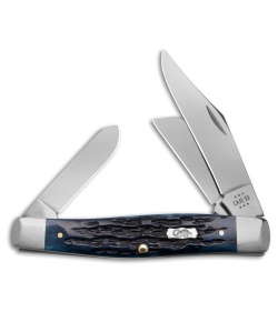 Case Knives Large Stockman Knife 4.25&quot; Mediterranean Blue Jigged Bone (6375 SS) | 207799