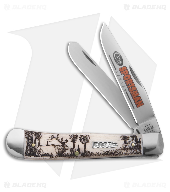 Case Pocket Knife Natural Bone Trapper Elk (6254 SS) 81222