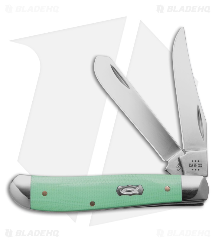Case Mini Trapper Knife 3.50" Seafoam Green G-10 (10207 SS) 18101