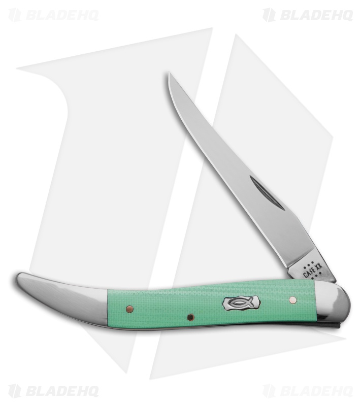 Case Medium Texas Toothpick Knife 4.25" Seafoam Green G-10 (1010094 SS) 18105