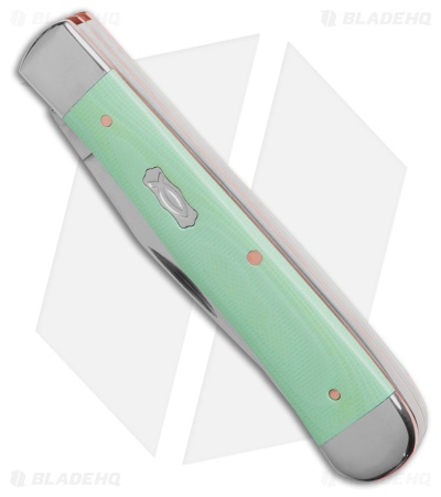 Case Trapper Clip Point Slip Joint Knife Green G-10 (3.25" Satin) 1810