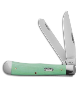 Case Trapper Clip Point Slip Joint Knife Green G-10 (3.25" Satin) 1810