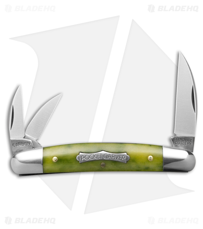 GEC #62 F&F Pocket Carver Knife Smooth Green Banana Bone