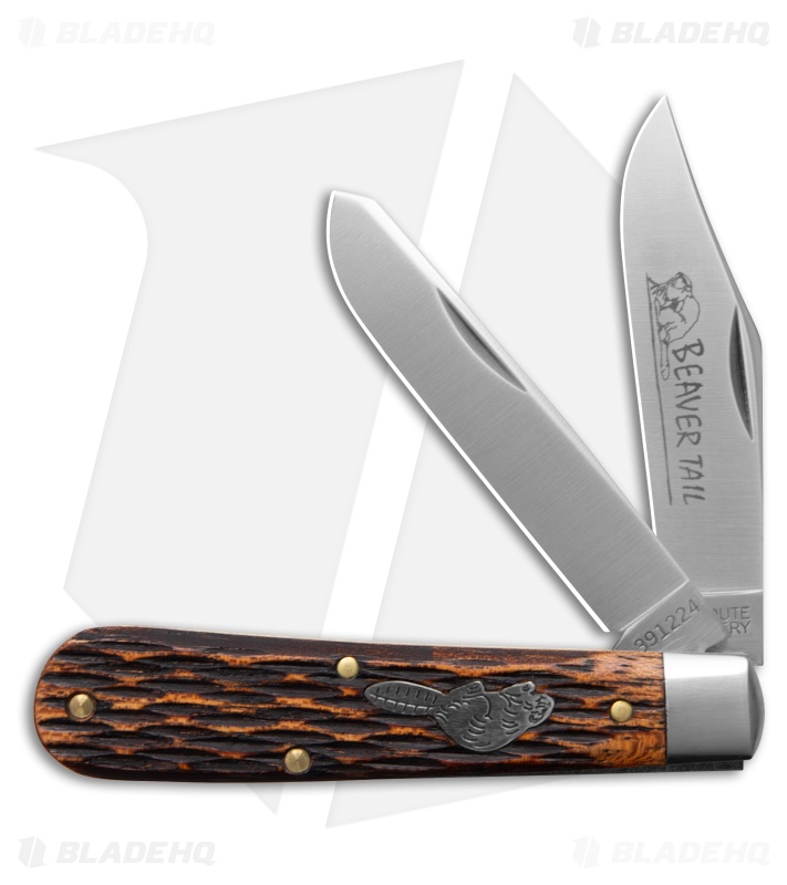 GEC Cutlery Beaver Tail Knife Jigged Brazilian Cherry wood