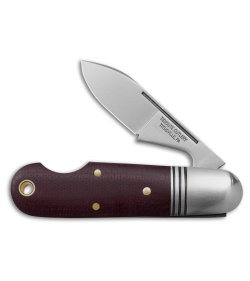 GEC Tidioute Cutlery #25 Beerlow Pocket Knife Coral Canvas Micarta(2.1" Satin)