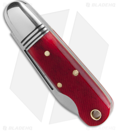 GEC Tidioute Cutlery #25 Beerlow Pocket Knife Red Sawcut Bone (2.1" Satin)