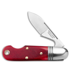 GEC Tidioute Cutlery #25 Beerlow Pocket Knife Red Sawcut Bone (2.1" Satin)