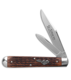 GEC Tidioute Cutlery Beaver Tail Slipjoint Knife Jigged Braz Cherry Wood (3.6")