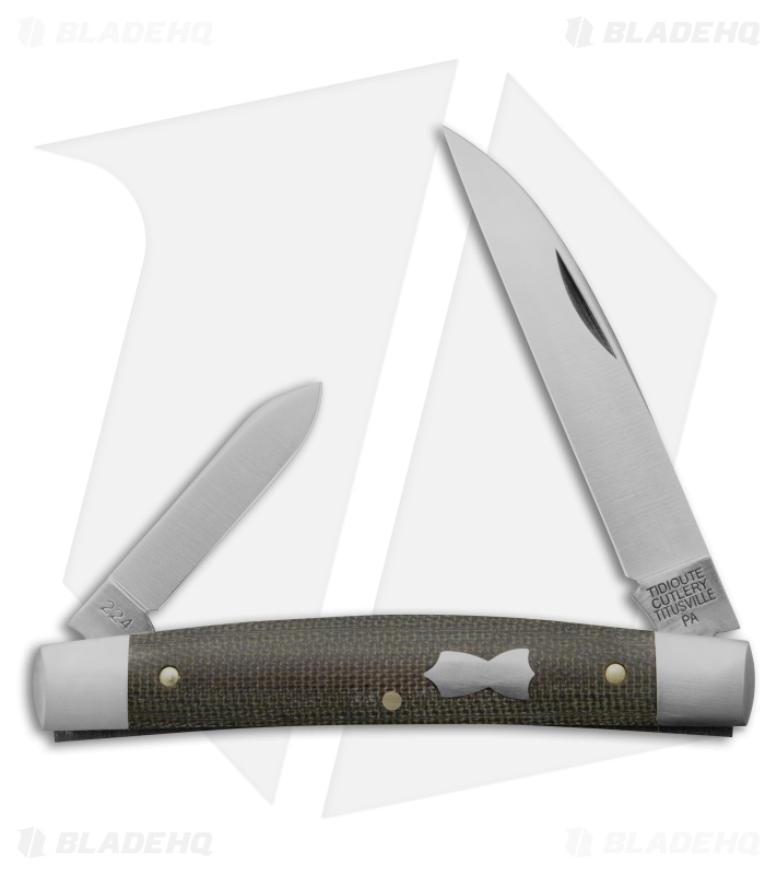 GEC #13 Tidioute Cutlery Clerk OD Green Micarta (2.9" Satin) 130224