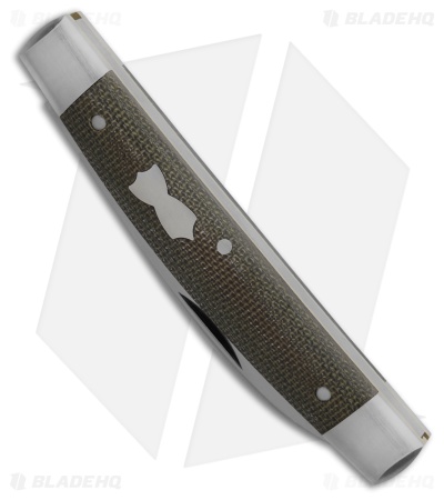 GEC #13 Tidioute Cutlery Clerk OD Green Micarta (2.9" Satin) 130224