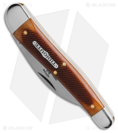 GEC Tidoute Cutlery #38 Campfire Whittler Burnt Orange Sawcut Bone (2.4" Satin)