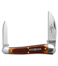GEC Tidoute Cutlery #38 Campfire Whittler Burnt Orange Sawcut Bone (2.4" Satin)
