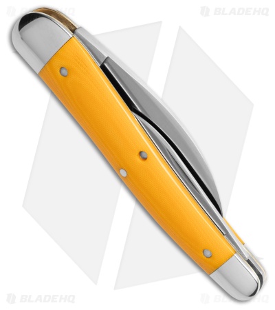 GEC Tidoute Cutlery #38 Campfire Whittler Yellow Linen Micarta (2.4" Satin)