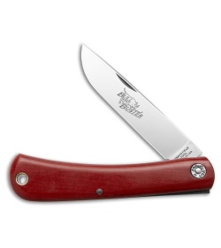 GEC #21 Farm & Field Bull Buster Slip Joint Red Linen Micarta (4.625"Satin)