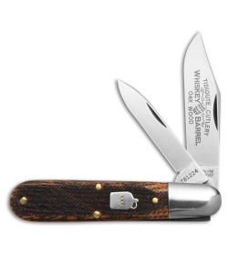 GEC Great Eastern Cutlery Bullet End Sawcut Whiskey Barrel Oak Knife 3.6" 781224